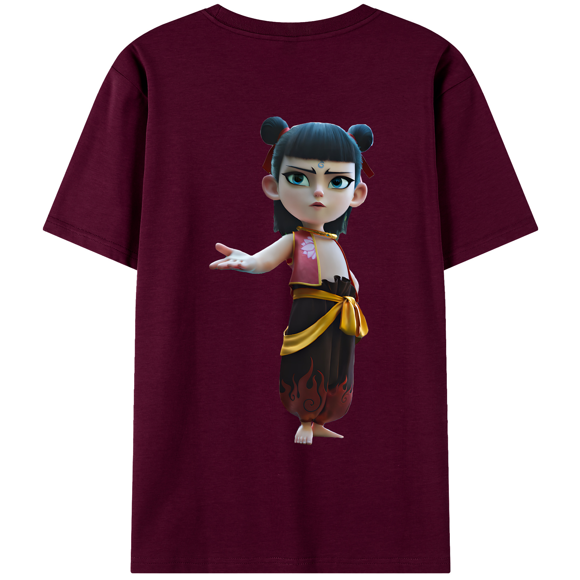 （画像用） Ne Zha 2 ナタ 魔童の大暴れ レディース半袖Tシャツ(バックプリント)